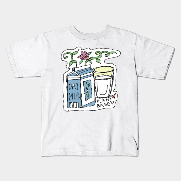 Plant Based: Oat Milk Kids T-Shirt by bailezell